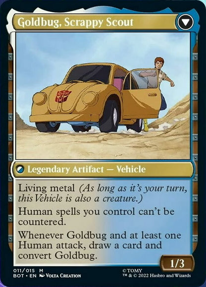 Goldbug, Humanity's Ally // Goldbug, Scrappy Scout (011) Foil - Transformers