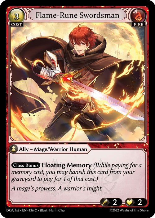 Flame-Rune Swordsman (136) [Dawn of Ashes: 1st Edition] Foil