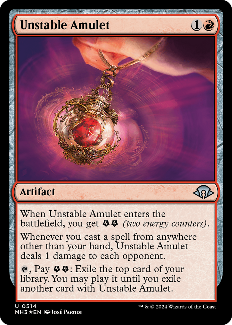 Unstable Amulet (Ripple Foil) [Modern Horizons 3] | Silver Goblin