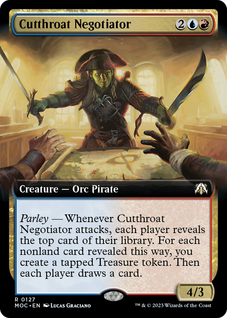 Cutthroat Negotiator (Extended Art) [March of the Machine Commander] | Silver Goblin