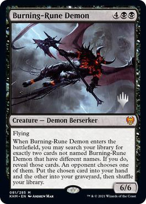 Burning-Rune Demon (Promo Pack) [Kaldheim Promos] | Silver Goblin