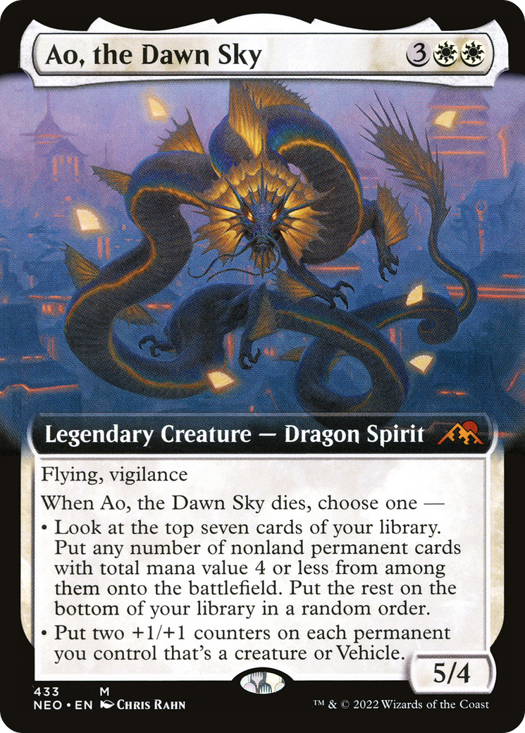 Ao, the Dawn Sky (Extended Art) (433) Foil - Kamigawa: Neon Dynasty