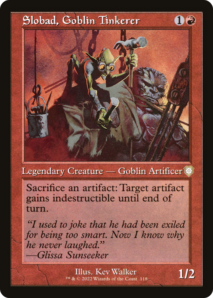 Slobad, Goblin Tinkerer (Retro) [The Brothers' War Commander] | Silver Goblin