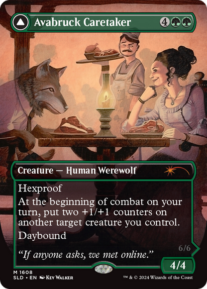 Avabruck Caretaker // Hollowhenge Huntmaster (inverted) (1608) Foil - Secret Lair Drop