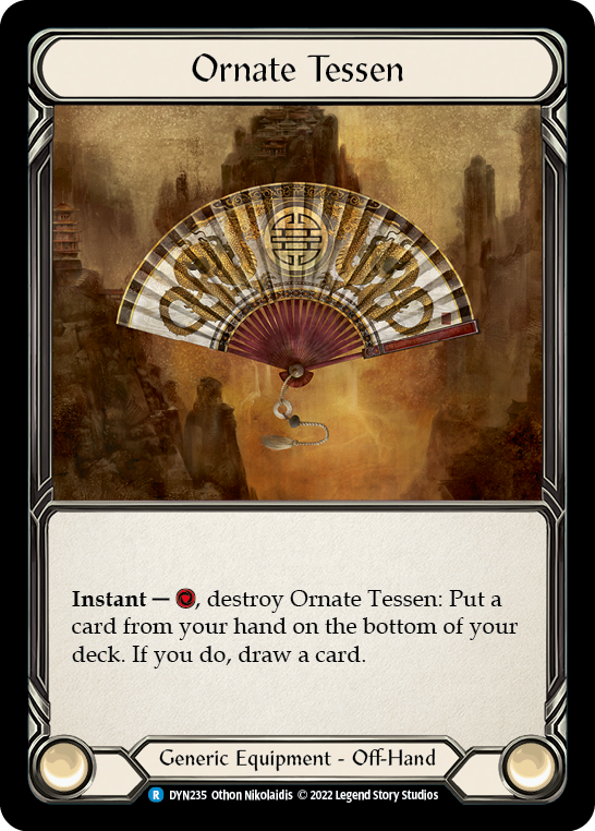 Ornate Tessen [DYN235] (Dynasty)  Cold Foil | Silver Goblin