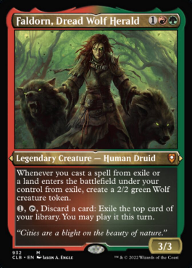 Faldorn, Dread Wolf Herald (Display Commander) (Foil Etched) [Commander Legends: Battle for Baldur's Gate] | Silver Goblin