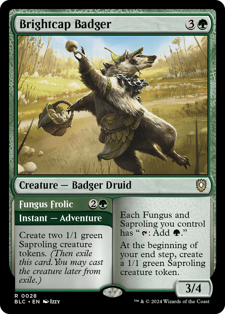 Brightcap Badger // Fungus Frolic [Bloomburrow Commander] Foil