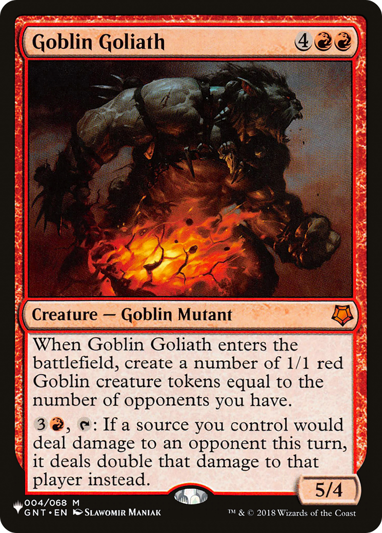 Goblin Goliath (GNT-4) - The List