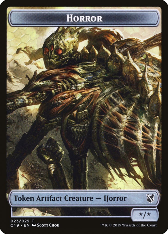 Angel of Sanctions // Horror Double-Sided Token [Commander 2019 Tokens] | Silver Goblin