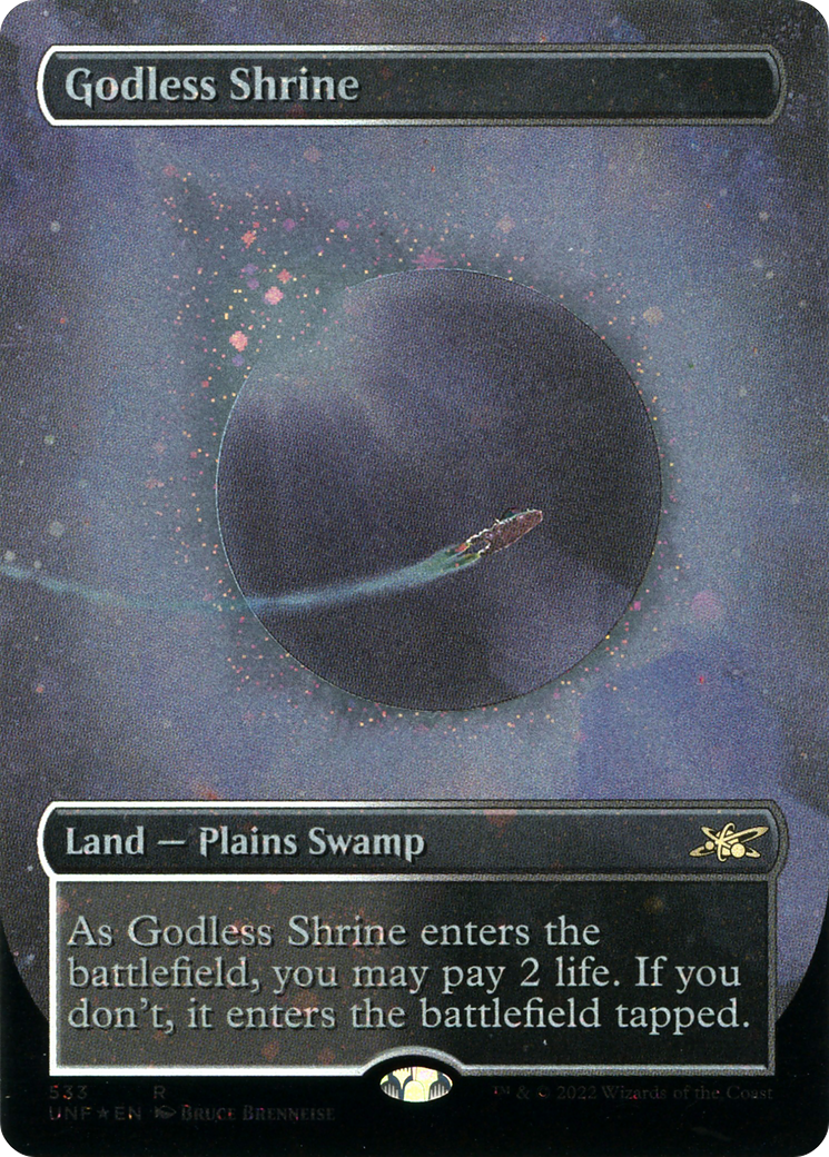 Godless Shrine (Borderless) (Galaxy Foil) [Unfinity] | Silver Goblin