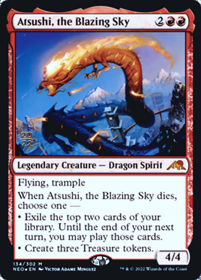 Atsushi, the Blazing Sky [Kamigawa: Neon Dynasty Prerelease Promos] | Silver Goblin