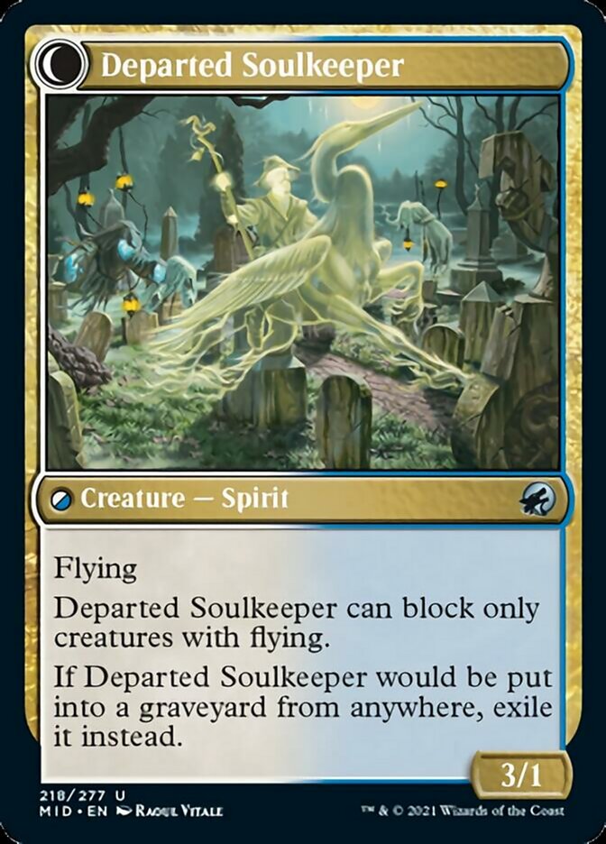 Devoted Grafkeeper // Departed Soulkeeper (218) - Innistrad: Midnight Hunt