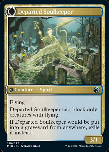 Devoted Grafkeeper // Departed Soulkeeper (218) Foil - Innistrad: Midnight Hunt