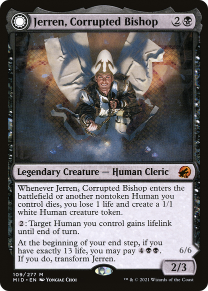 Jerren, Corrupted Bishop // Ormendahl, the Corrupter (109) Foil - Innistrad: Midnight Hunt