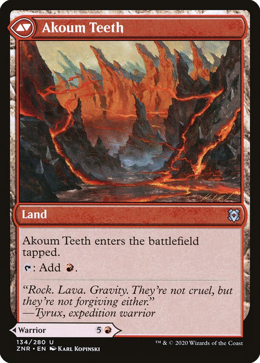 Akoum Warrior // Akoum Teeth [Zendikar Rising] Foil