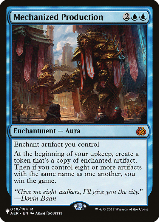 Mechanized Production (AER-38) - The List