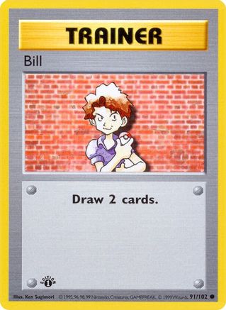 Bill (91/102) (Shadowless) [Base Set 1st Edition] | Silver Goblin