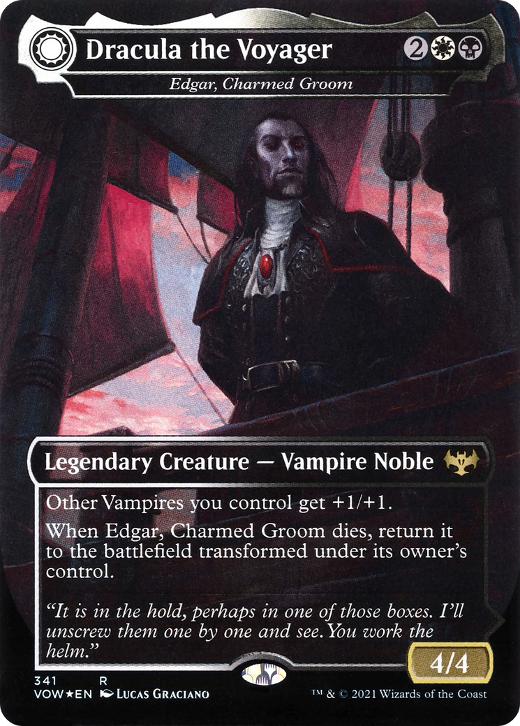 Edgar, Charmed Groom // Edgar Markov's Coffin - Dracula the Voyager // Casket of Native Earth [Innistrad: Crimson Vow] Foil