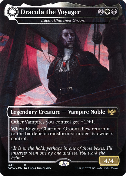 Edgar, Charmed Groom // Edgar Markov's Coffin - Dracula the Voyager // Casket of Native Earth [Innistrad: Crimson Vow] Foil