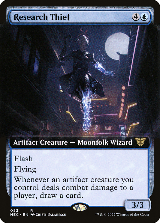 Research Thief (Extended Art) (053) - Neon Dynasty Commander
