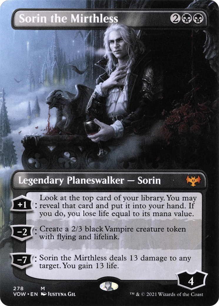 Sorin the Mirthless (Borderless) [Innistrad: Crimson Vow] | Silver Goblin