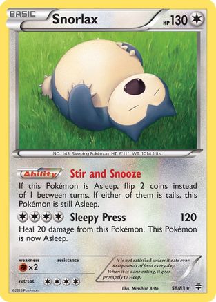 Snorlax (58/83) [XY: Generations] Reverse Holofoil