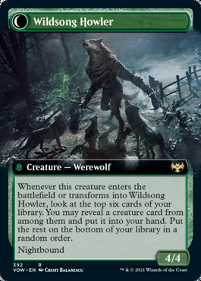 Howlpack Piper // Wildsong Howler (Extended Art) (392) - Innistrad: Crimson Vow