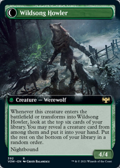 Howlpack Piper // Wildsong Howler (Extended Art) (392) - Innistrad: Crimson Vow