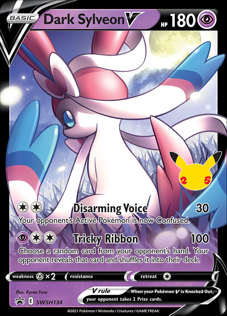 Dark Sylveon V (SWSH134) (Celebrations) [Sword & Shield: Black Star Promos] | Silver Goblin