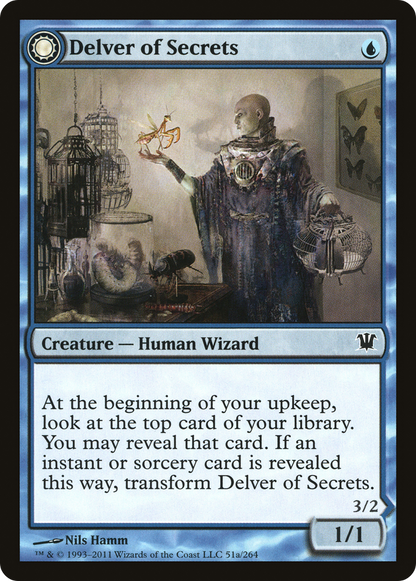Delver of Secrets // Insectile Aberration (051) Foil - Innistrad