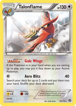 Talonflame (96) Reverse Holofoil - XY  Steam Siege
