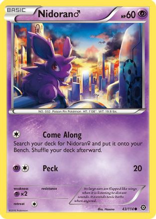Nidoran M (43) Reverse Holofoil - XY  Steam Siege