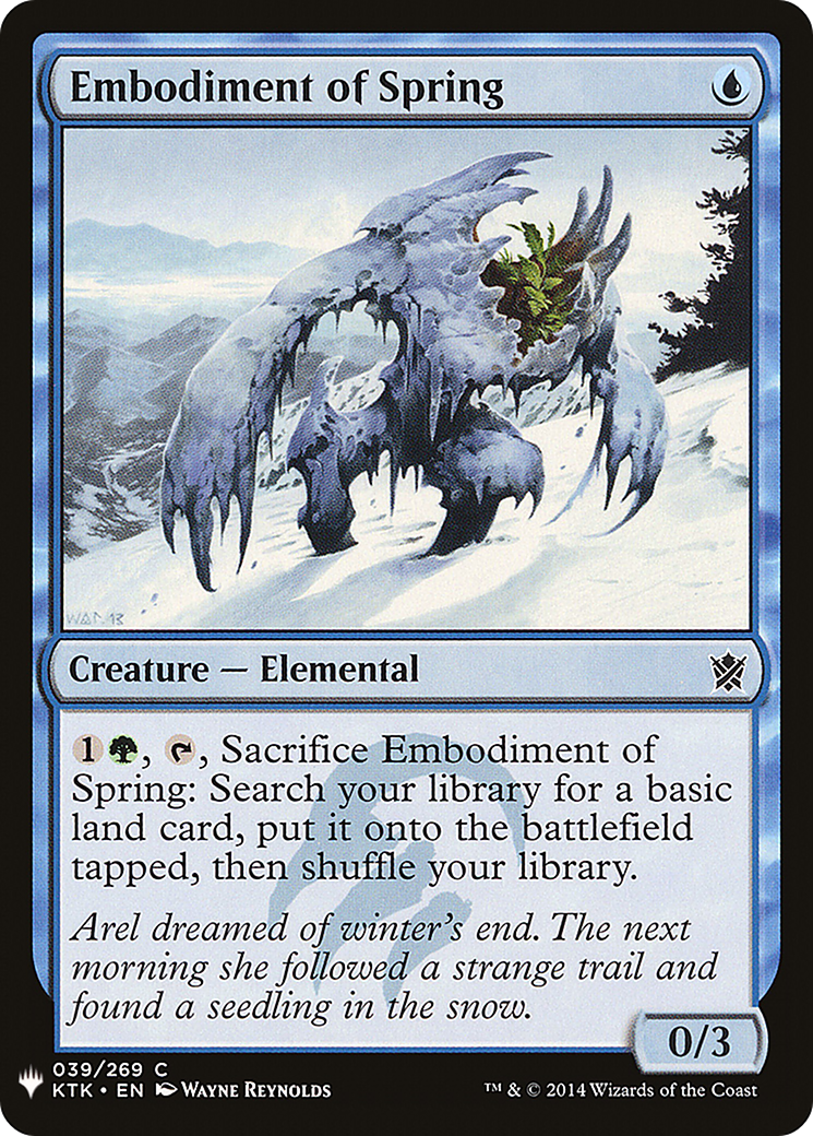 Embodiment of Spring (KTK-39) - The List