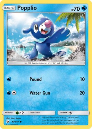 Popplio (39) - SM Base Set