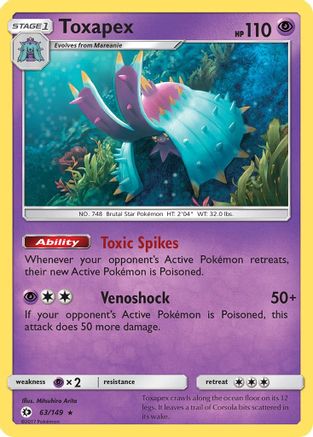 Toxapex (63) Holofoil - Sun & Moon