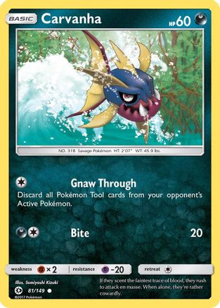 Carvanha (81/149) [Sun & Moon: Base Set] Reverse Holofoil