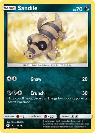 Sandile (83/149) [Sun & Moon: Base Set] Reverse Holofoil