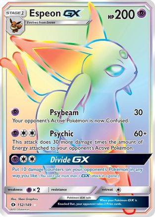 Espeon GX (Secret) (152) Holofoil - SM Base Set