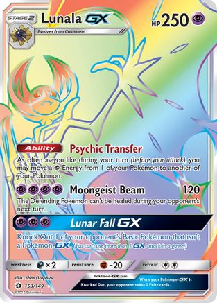 Lunala GX (Secret) (153) Holofoil - SM Base Set