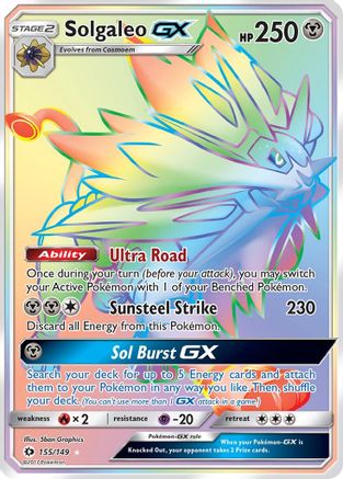 Solgaleo GX (Secret) (155) Holofoil - SM Base Set