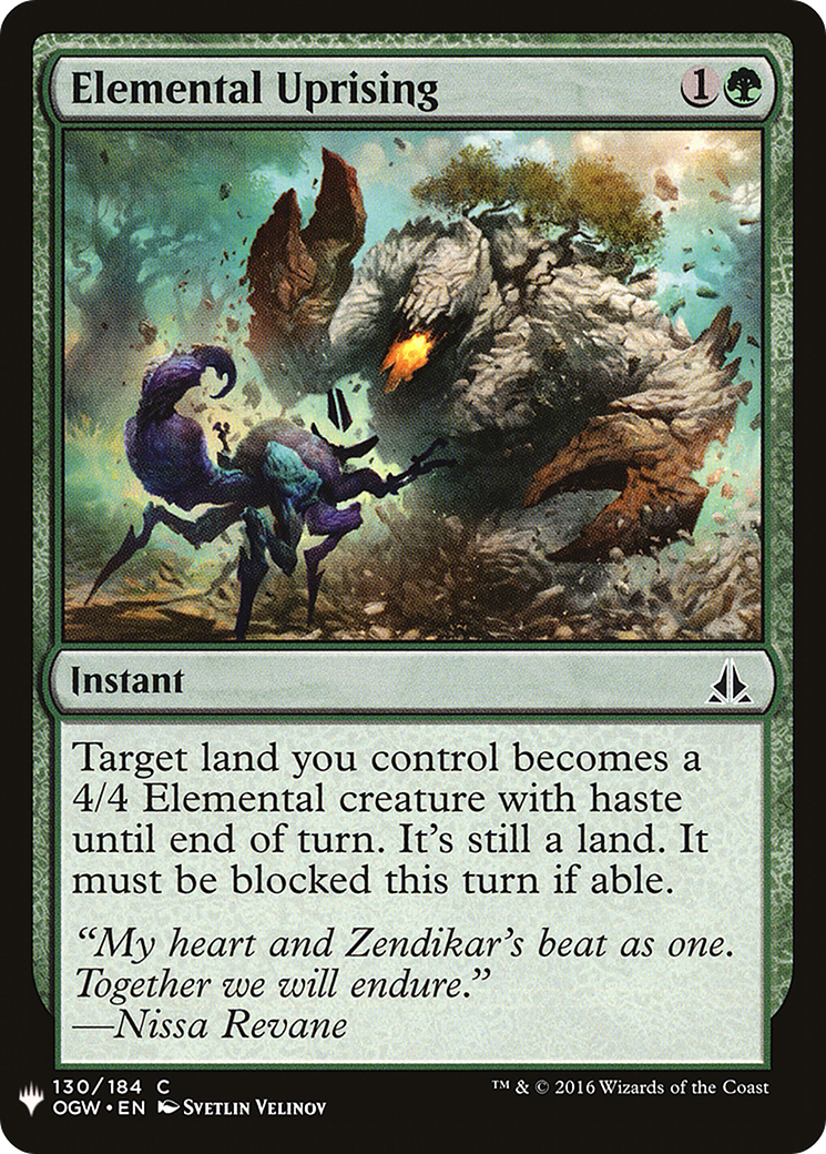 Elemental Uprising (OGW-130) - The List
