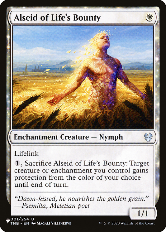 Alseid of Life's Bounty (THB-1) - The List