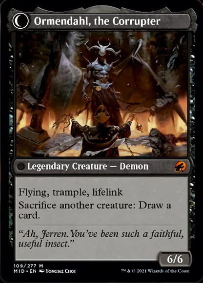 Jerren, Corrupted Bishop // Ormendahl, the Corrupter (109) - Innistrad: Midnight Hunt