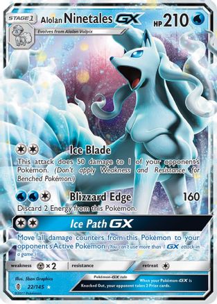 Alolan Ninetales GX (22) Holofoil - SM  Guardians Rising