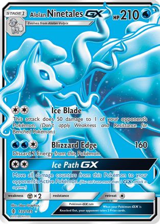 Alolan Ninetales GX (Full Art) (132) Holofoil - SM  Guardians Rising