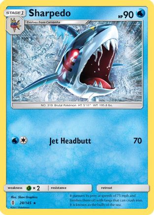 Sharpedo (28/145) [Sun & Moon: Guardians Rising] | Silver Goblin