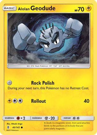 Alolan Geodude (40/145) [Sun & Moon: Guardians Rising] Reverse Holofoil