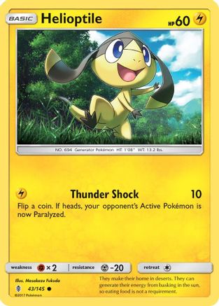 Helioptile (43/145) [Sun & Moon: Guardians Rising] Reverse Holofoil