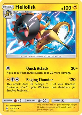 Heliolisk (44/145) [Sun & Moon: Guardians Rising] Reverse Holofoil