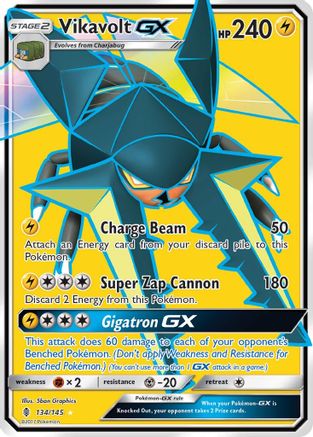 Vikavolt GX (Full Art) (134) Holofoil - SM  Guardians Rising